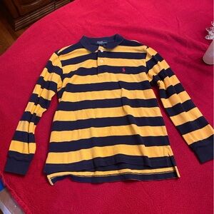 Ralph Lauren Yellow and Black Striped Rugby Shirt